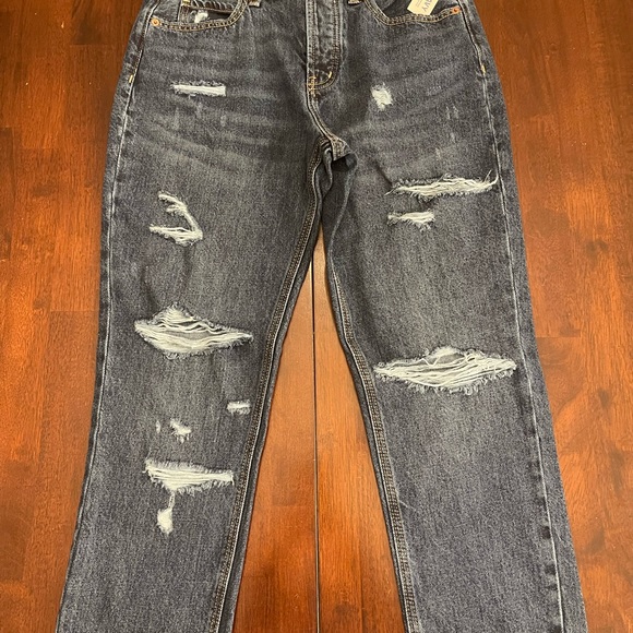 OLD NAVY Light Wash High Rise Slouchy Straight Denim Jeans Distressed Size 6 - Picture 2 of 7